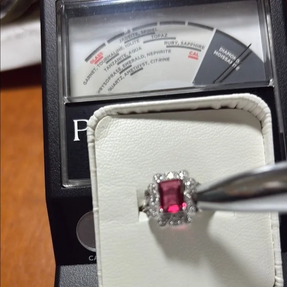 Emerald Cut 1.75 tcw Genuine Ruby & Diamond Ring Sterling Silver Size 7 - Picture 13 of 13